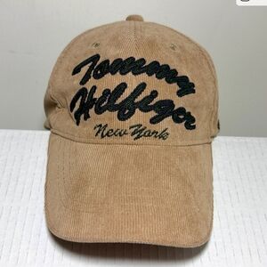 Rare vintage Tommy Hilfiger New York Beige Corduroy baseball Cap